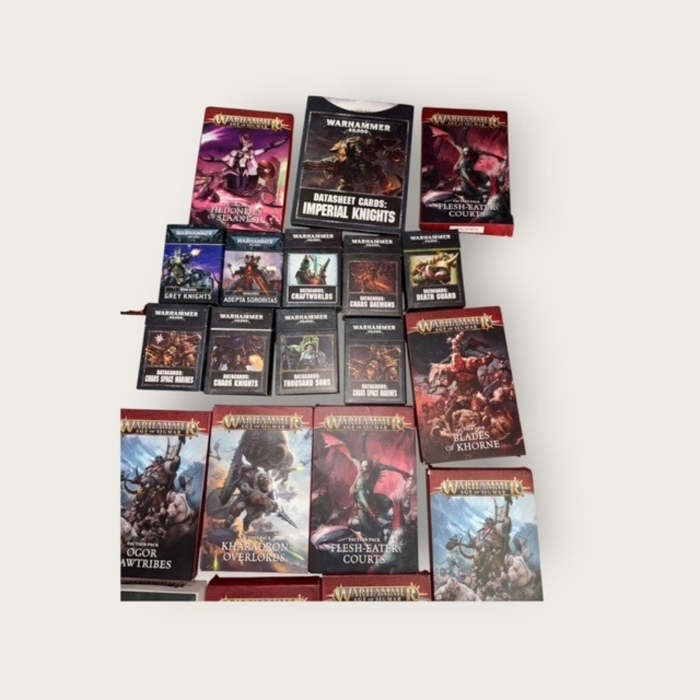 Warhammer 40k & Age of Sigmar Card Deck Lot 28 Decks Datacards Faction Packs - Picture 2 of 5